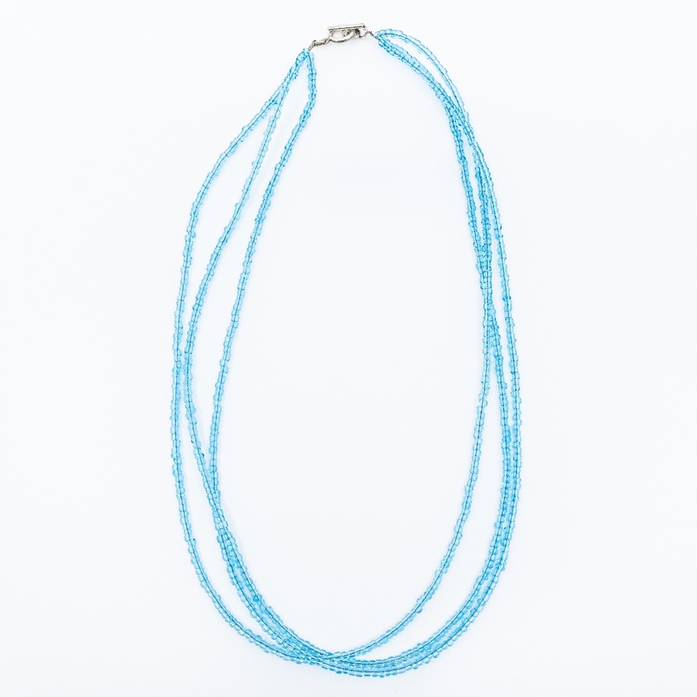 Powder Blue 3-Strand Beaded Necklace - NWOT